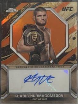 Khabib Nurmagomedov 2024 Topps Chrome UFC Marks of Champions #MOC-KNU Orange Refractor