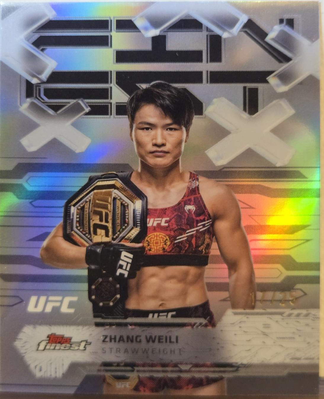 Zhang Weili 2025 Topps Finest UFC Base Common #50 Black Refractor