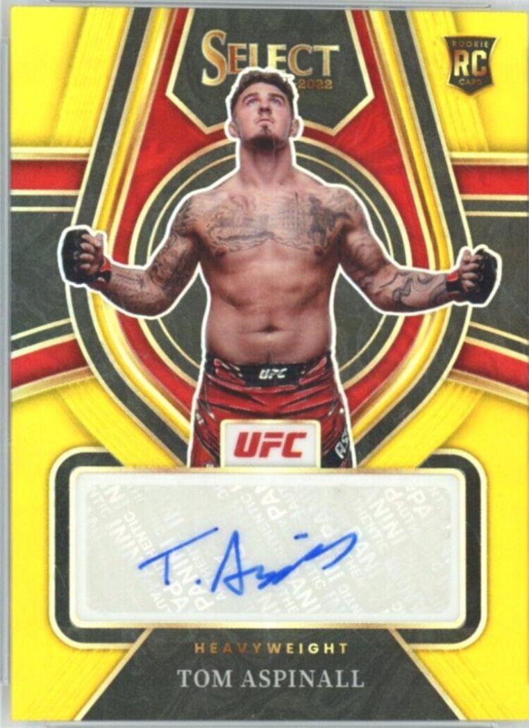 Tom Aspinall 2022 Panini Select UFC Rookie Signatures #1 Gold Flash
