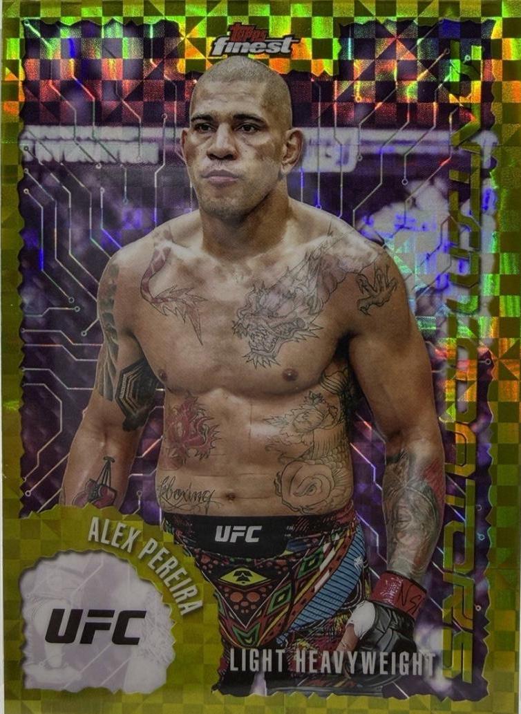 Alex Pereira 2025 Topps Finest UFC Intimidators #IT-26 Checkerboard Refractor