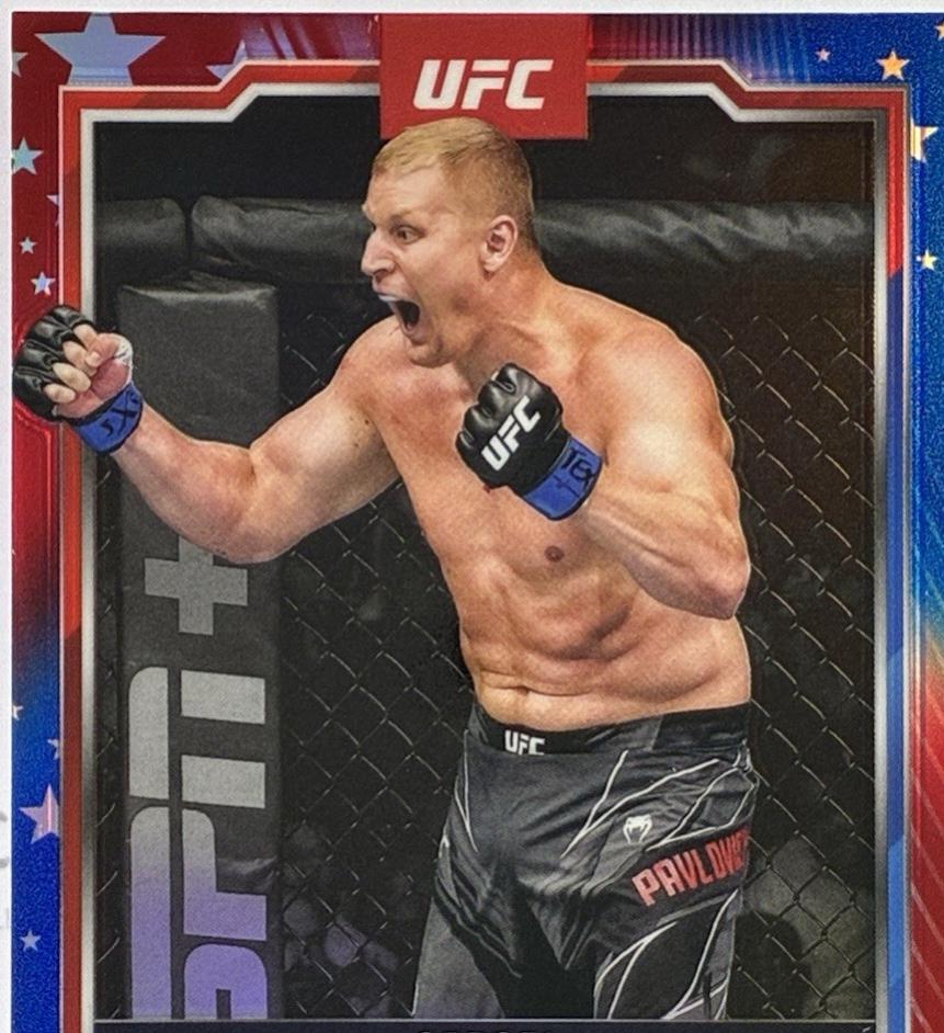 Sergei Pavlovich 2025 Topps Chrome UFC Base #148 Red & Blue Refractor