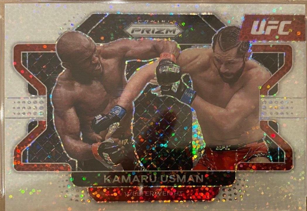 Kamaru Usman 2022 Panini Prizm UFC Base #54 White Sparkle