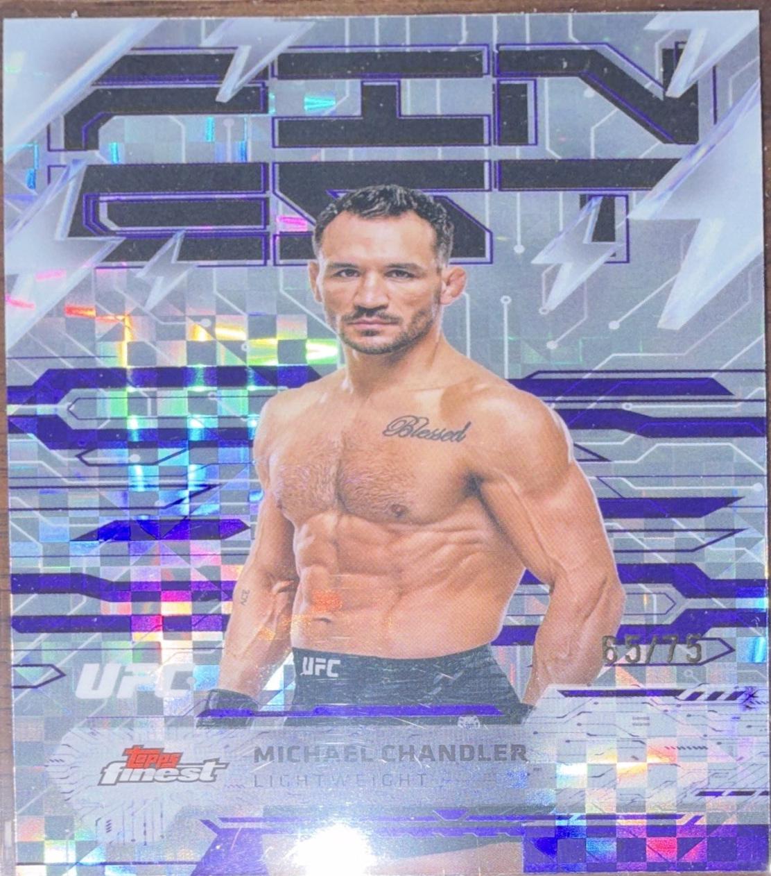 Michael Chandler 2025 Topps Finest UFC Base Rare #250 Purple Checkerboard Refractor