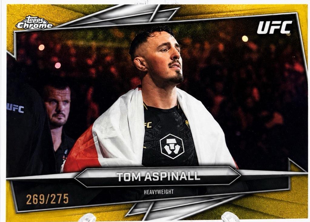 Tom Aspinall 2026 Topps Chrome UFC Base #80 Yellow Refractor