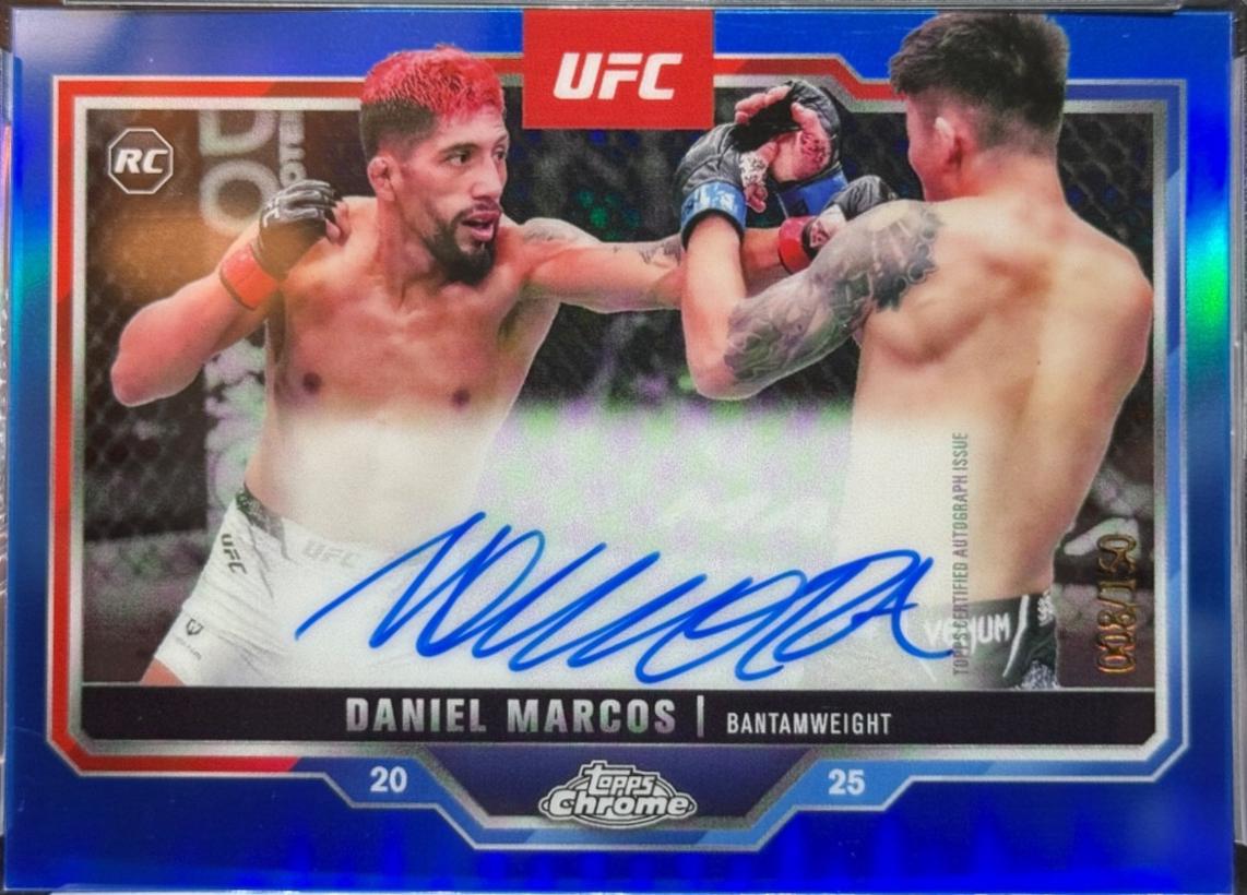 Daniel Marcos 2025 Topps Chrome UFC Chrome Rookie Autographs #CRA-DM Blue Refractor