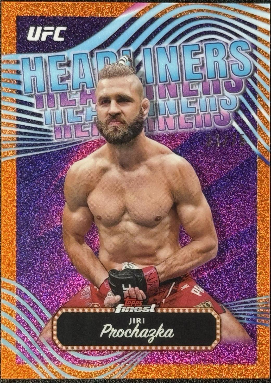 Jiri Prochazka 2024 Topps Finest UFC Headliners #HDL-9 Tangerine Glitter Refractor