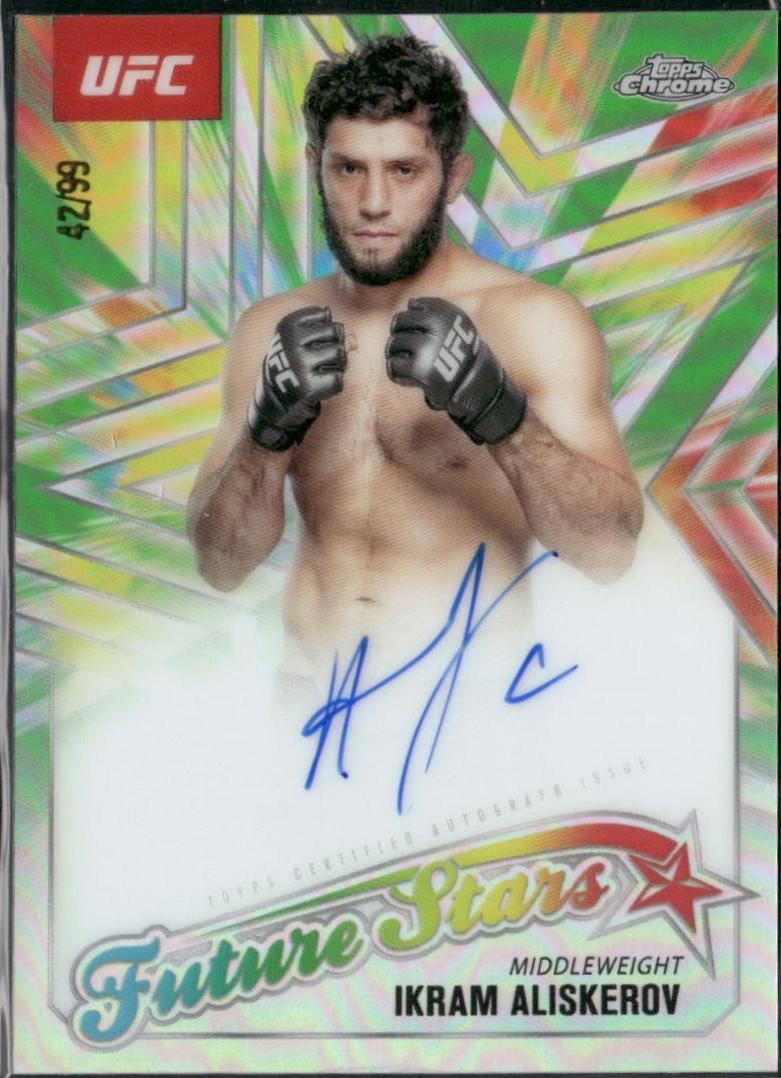 Ikram Aliskerov 2025 Topps Chrome UFC Future Stars Autographs #FSA-IA Green Refractor
