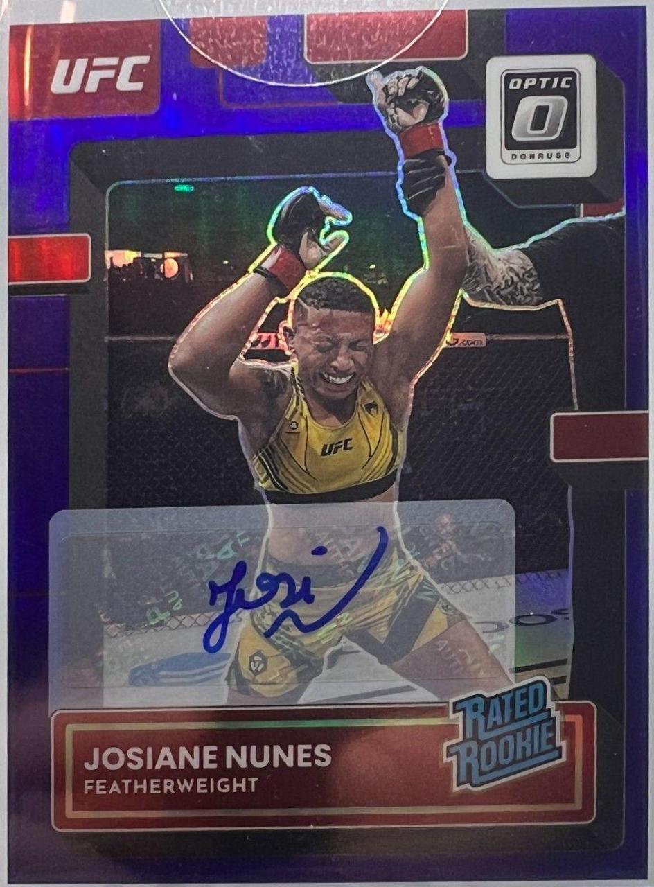 Josiane Nunes 2023 Panini Donruss Optic UFC Base Rated Rookies Signatures #137 Purple