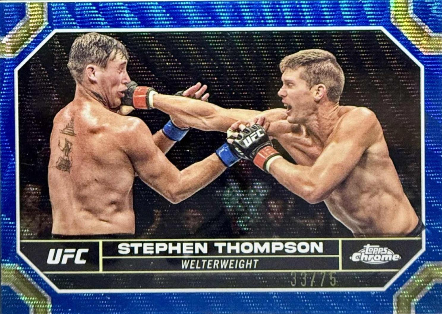 Stephen Thompson 2024 Topps Chrome UFC Base #180 Blue Wave Refractor