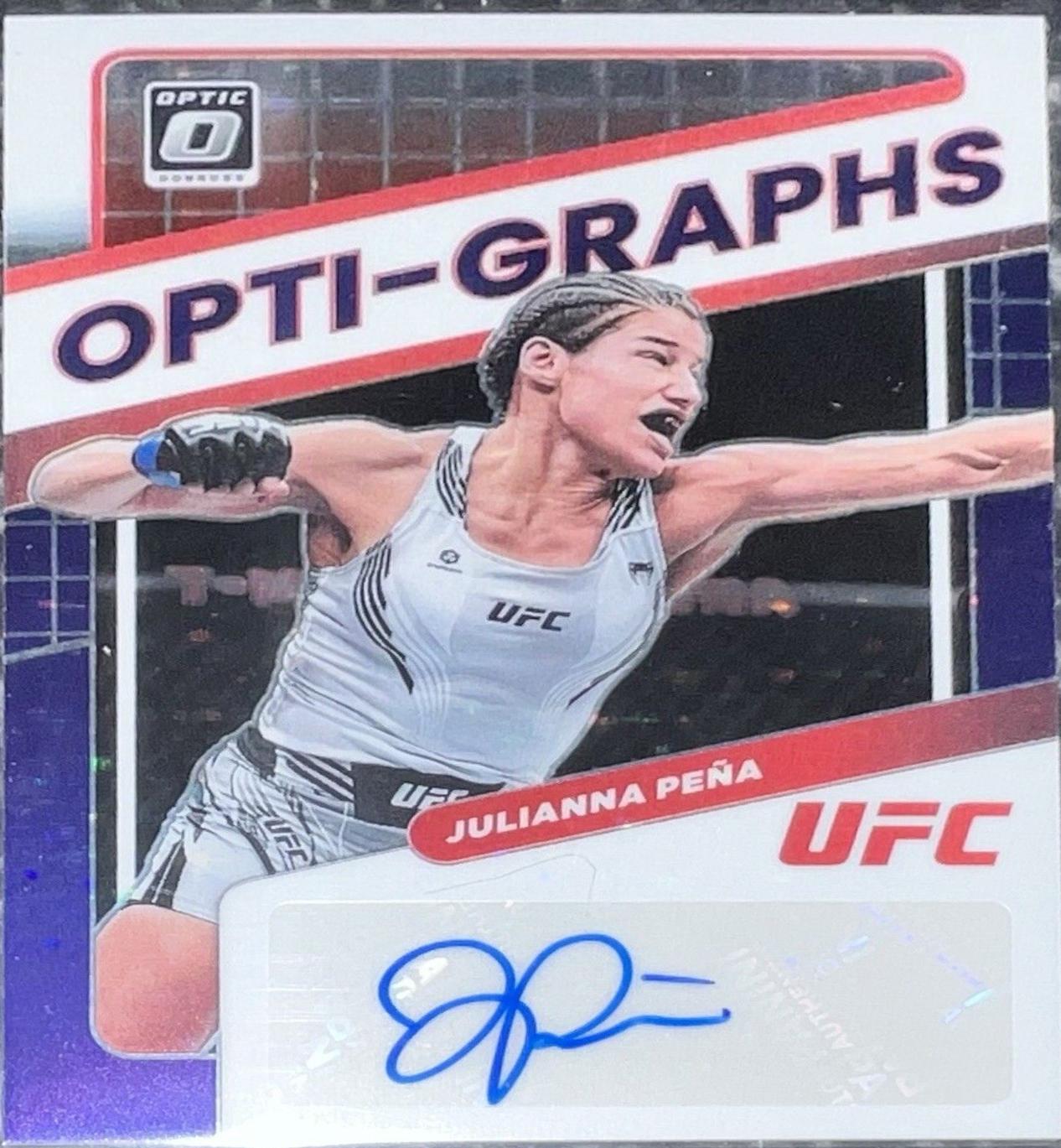 Julianna Peña 2022 Panini Donruss Optic UFC Opti-Graphs #16 Purple Stars FOTL