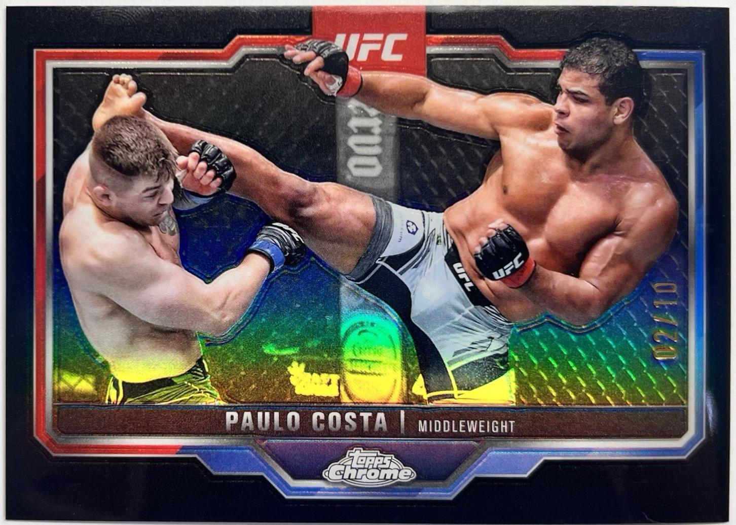 Paulo Costa 2025 Topps Chrome UFC Base #153 Black Refractor