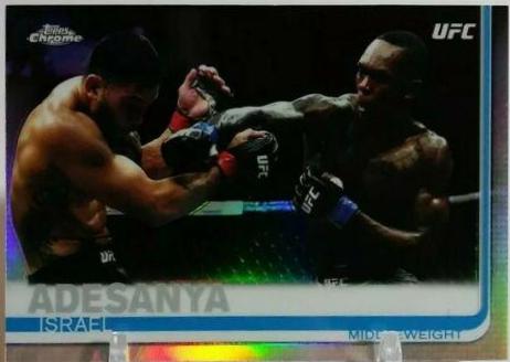 Israel Adesanya 2019 Topps Chrome UFC Base #57 Refractor