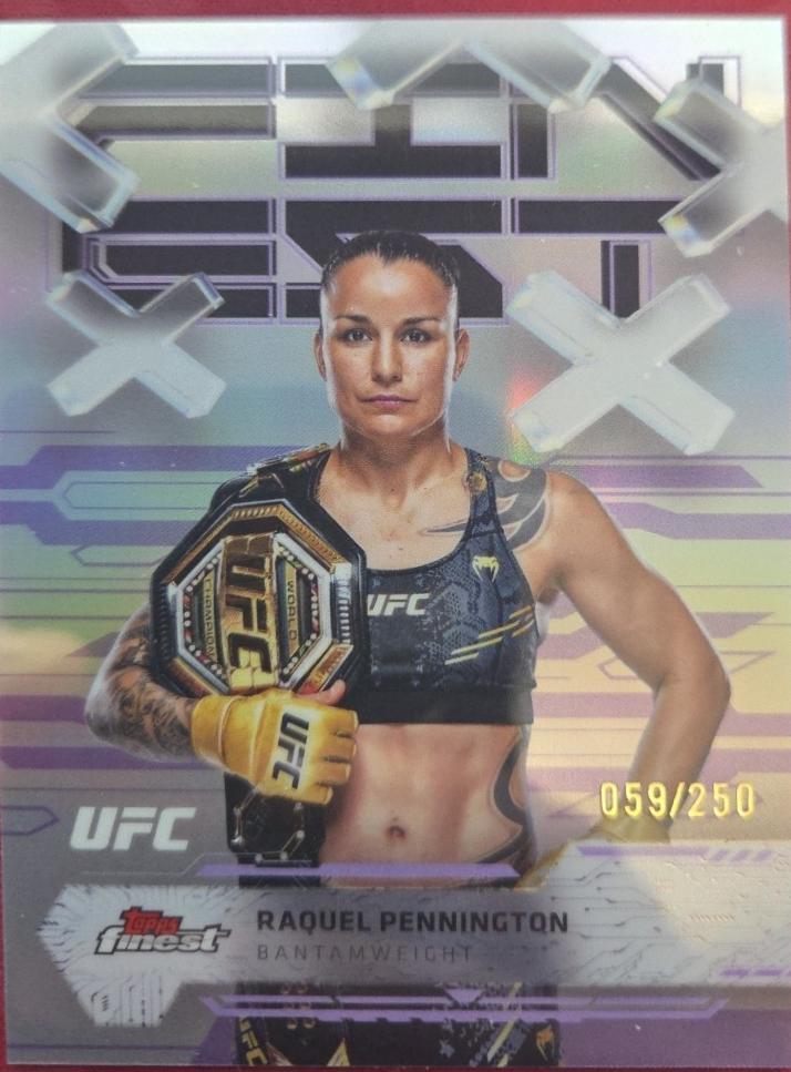 Raquel Pennington 2025 Topps Finest UFC Base Common #77 Purple Refractor