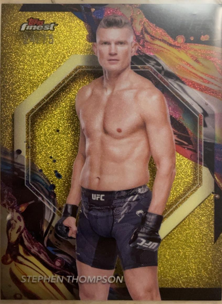 Stephen Thompson 2024 Topps Finest UFC Base Common #19 Yellow Glitter Refractor