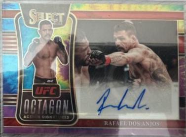 Rafael Dos Anjos 2022 Panini Select UFC Octagon Action Signatures #2 Gold Flash