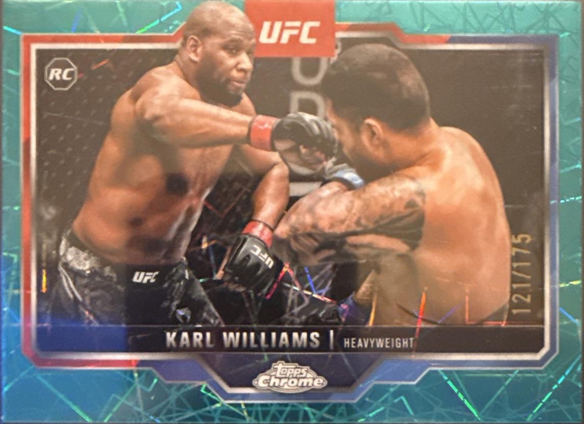 Karl Williams 2025 Topps Chrome UFC Base #30 Teal Lazer Refractor