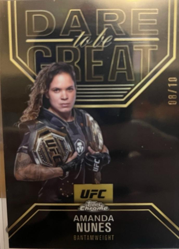 Amanda Nunes 2025 Topps Chrome UFC Dare to Be Great #DBG-4 Black Refractor