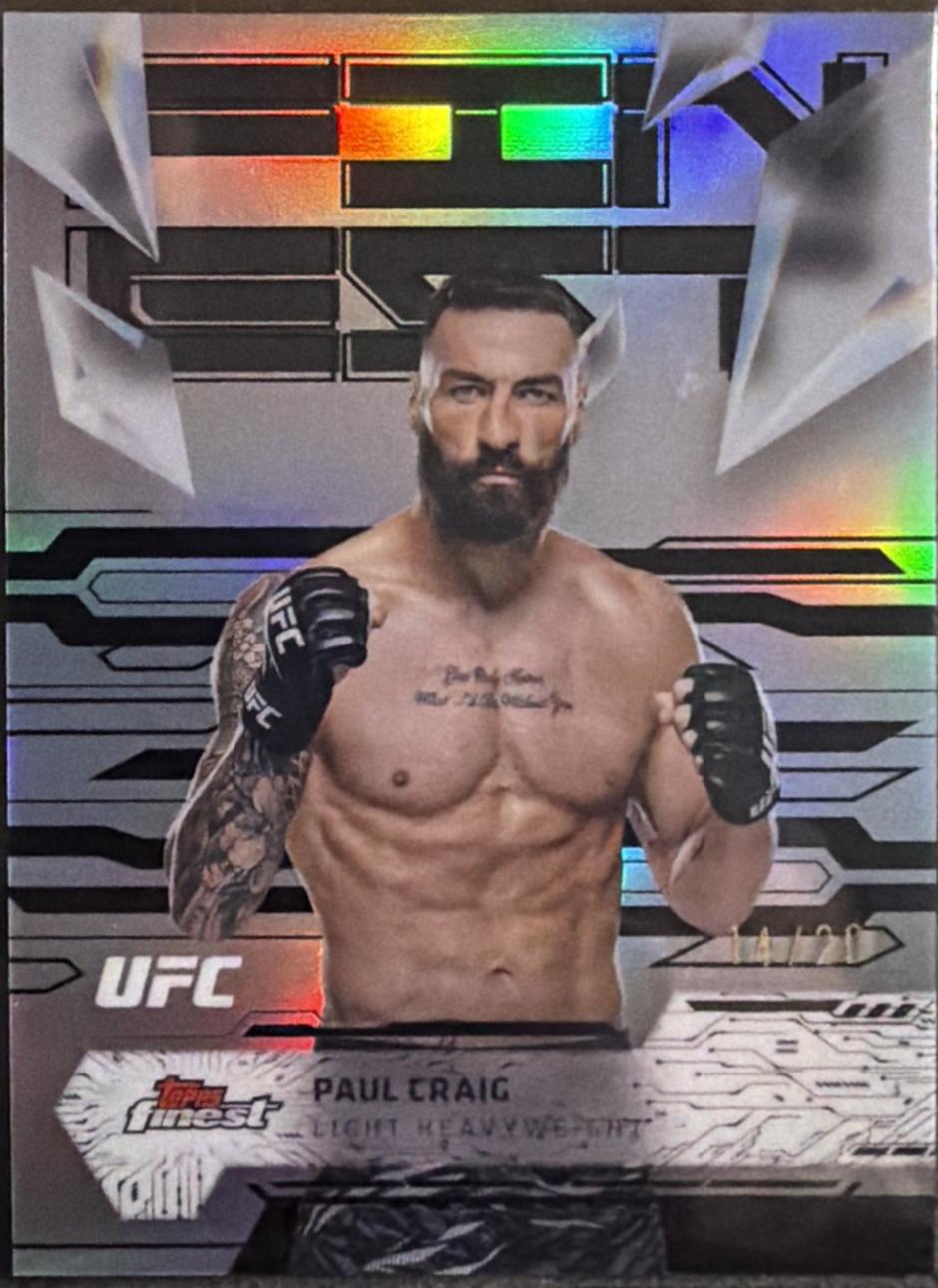 Paul Craig 2025 Topps Finest UFC Base Uncommon #143 Black Refractor