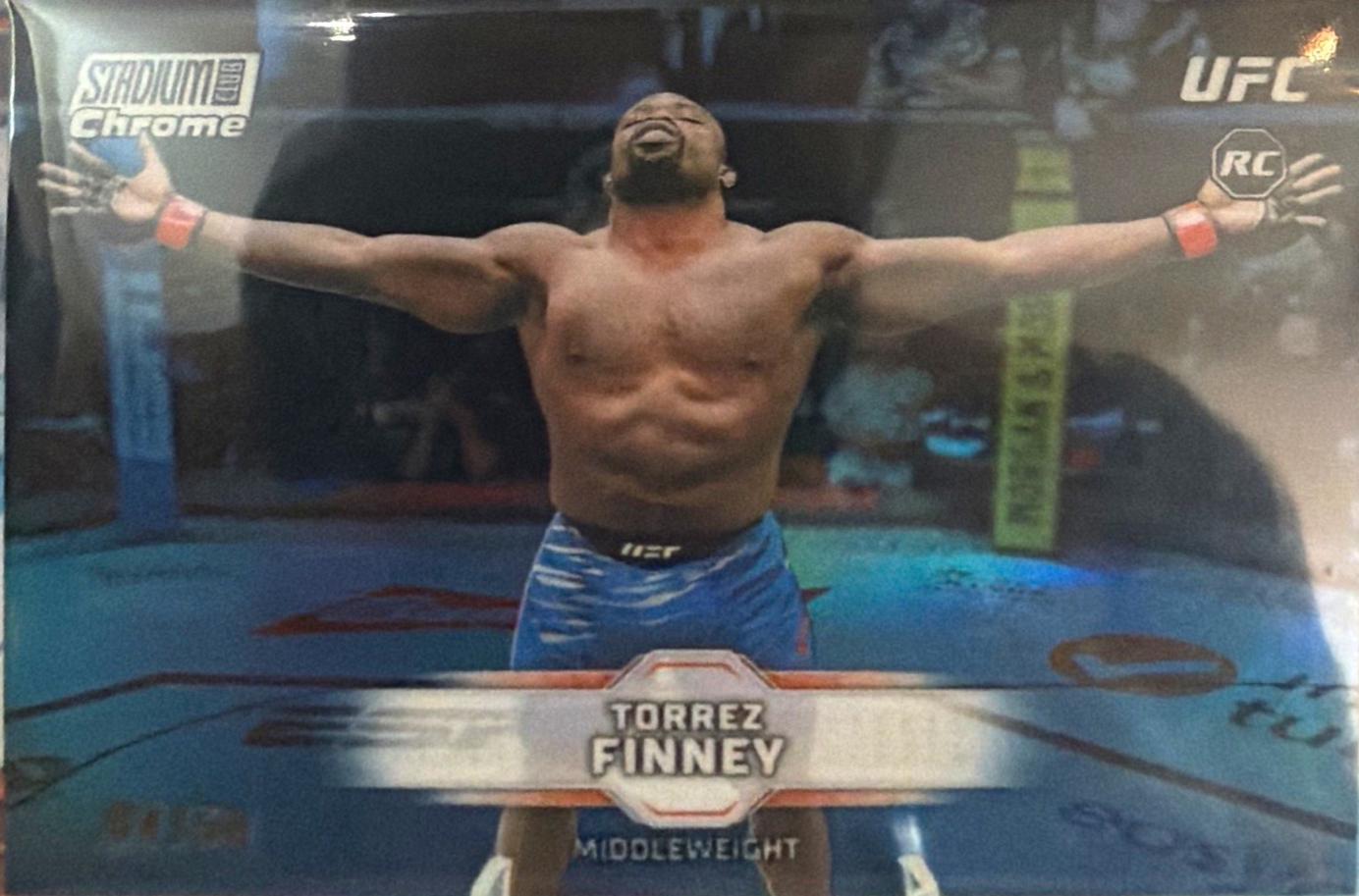 Torrez Finney 2026 Topps Stadium Club UFC Chrome Base #CB-174 Blue Refractor