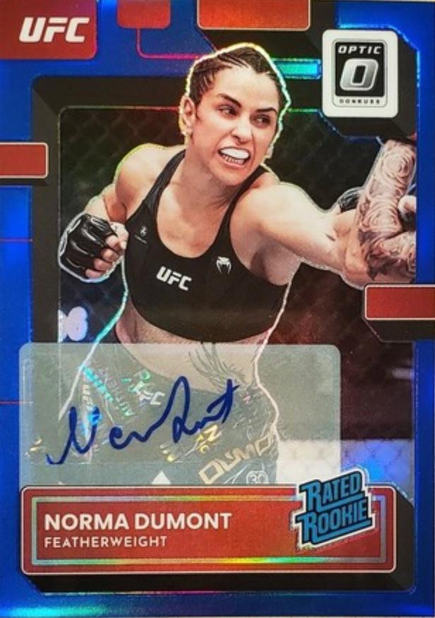 Norma Dumont 2023 Panini Donruss Optic UFC Base Rated Rookies Signatures #133 Blue