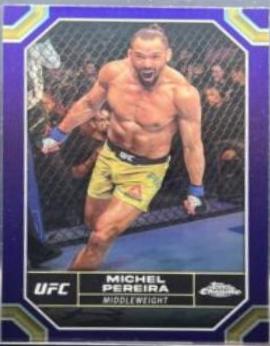 Michel Pereira 2024 Topps Chrome UFC Base #138 Purple Refractor