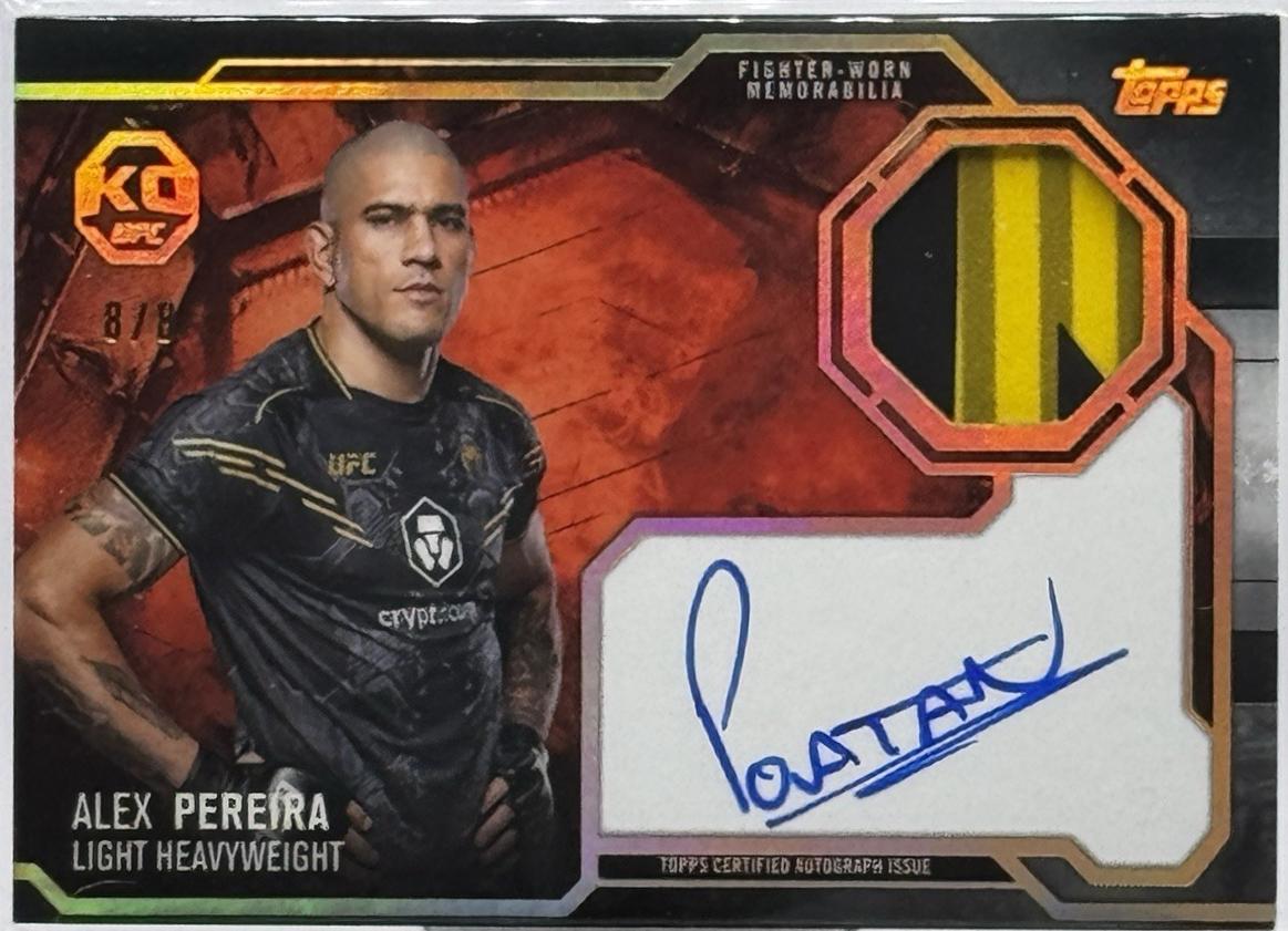 Alex Pereira 2025 Topps Knockout UFC Knockout Autograph Relics #KAR-AP Gold