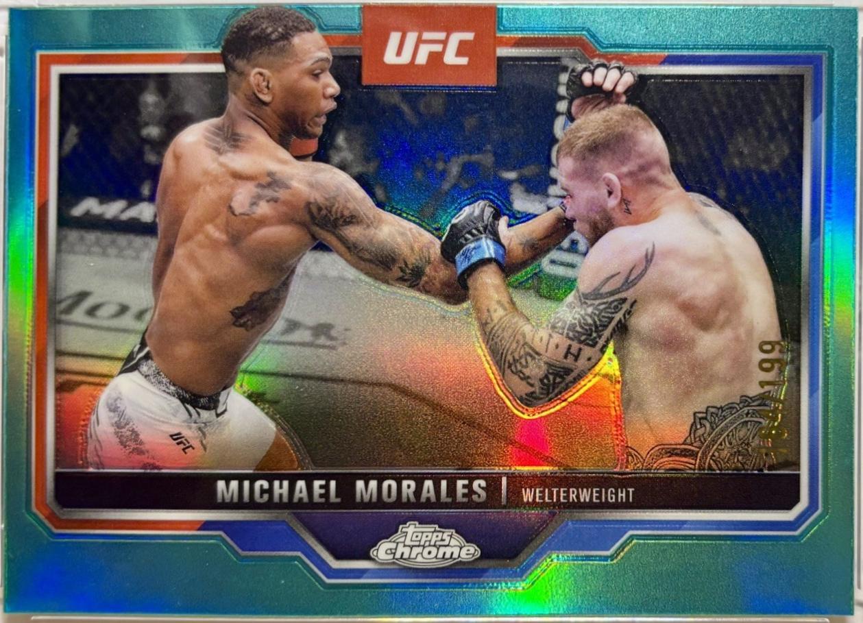 Michael Morales 2025 Topps Chrome UFC Base #127 Aqua Refractor