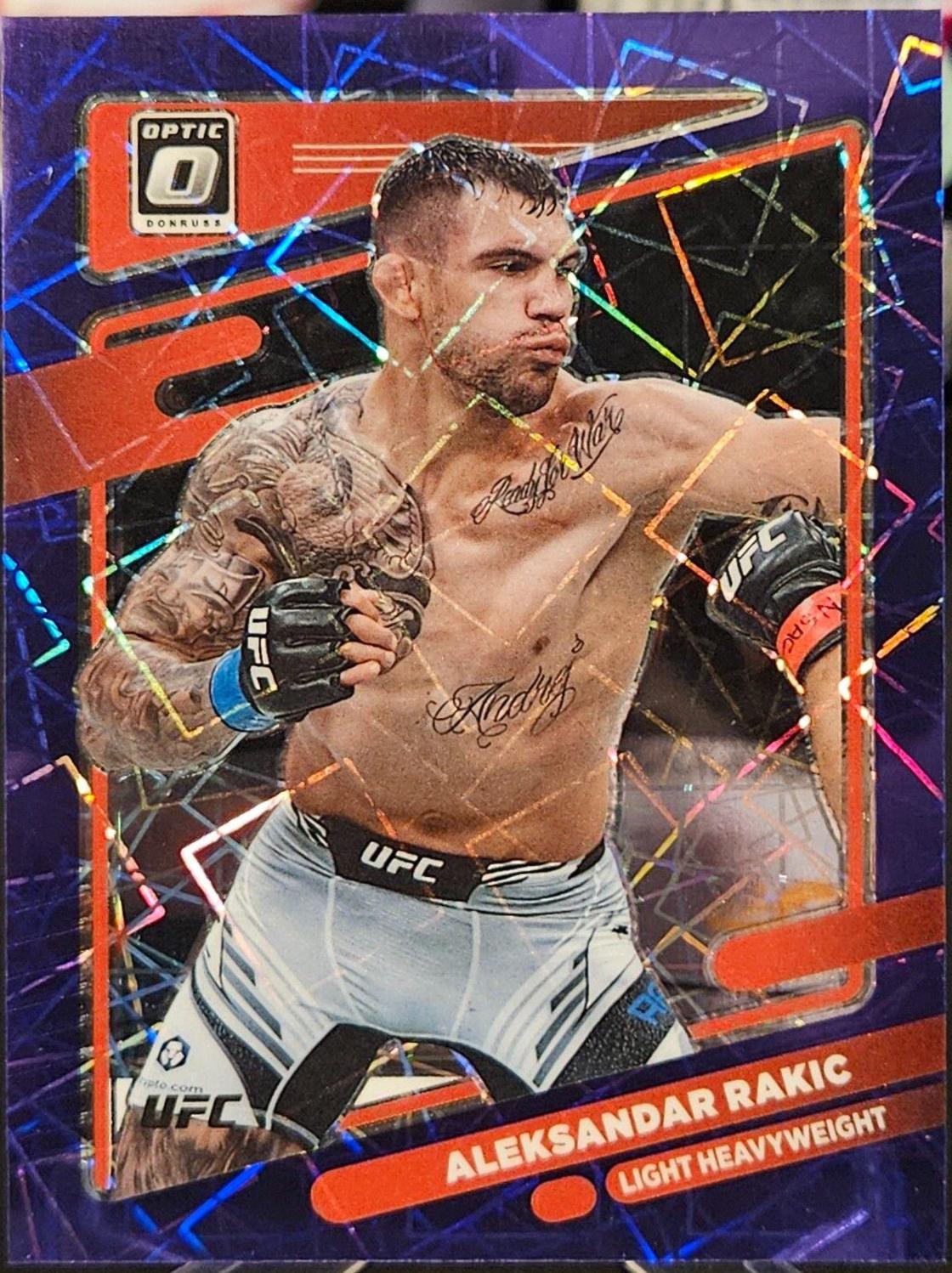 Aleksandar Rakic 2022 Panini Donruss Optic UFC Base #96 Purple Velocity