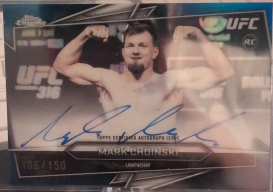 Mark Choinski 2026 Topps Chrome UFC Base Autographs #BAV-MC Blue Refractor