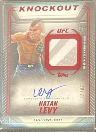 Natan Levy 2024 Topps Knockout UFC Knockout Autograph Relics #KAR-NLY Red