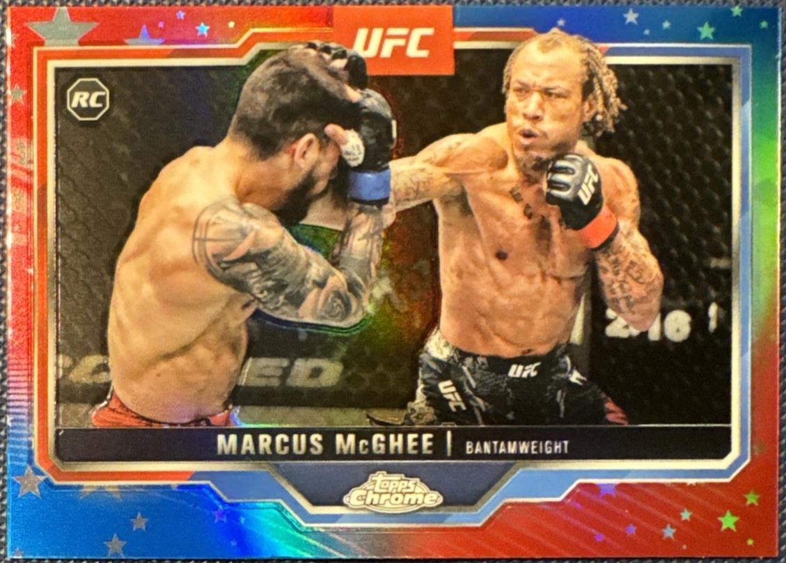 Marcus McGhee 2025 Topps Chrome UFC Base #121 Red & Blue Refractor