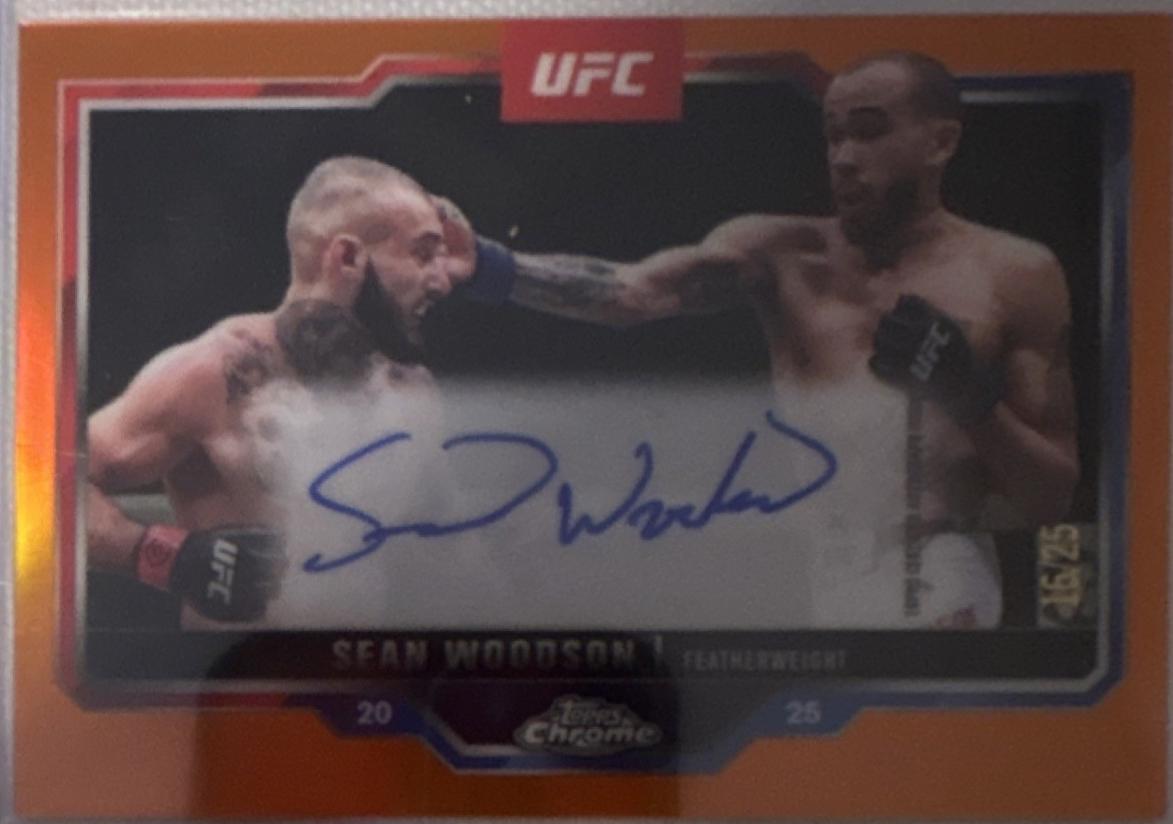 Sean Woodson 2025 Topps Chrome UFC Chrome Veteran Autographs #CVA-SW Orange Refractor