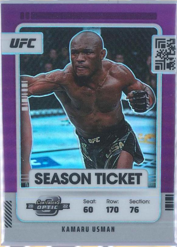Kamaru Usman 2022 Panini Chronicles UFC Base Contenders Optic Season Ticket #358 Purple