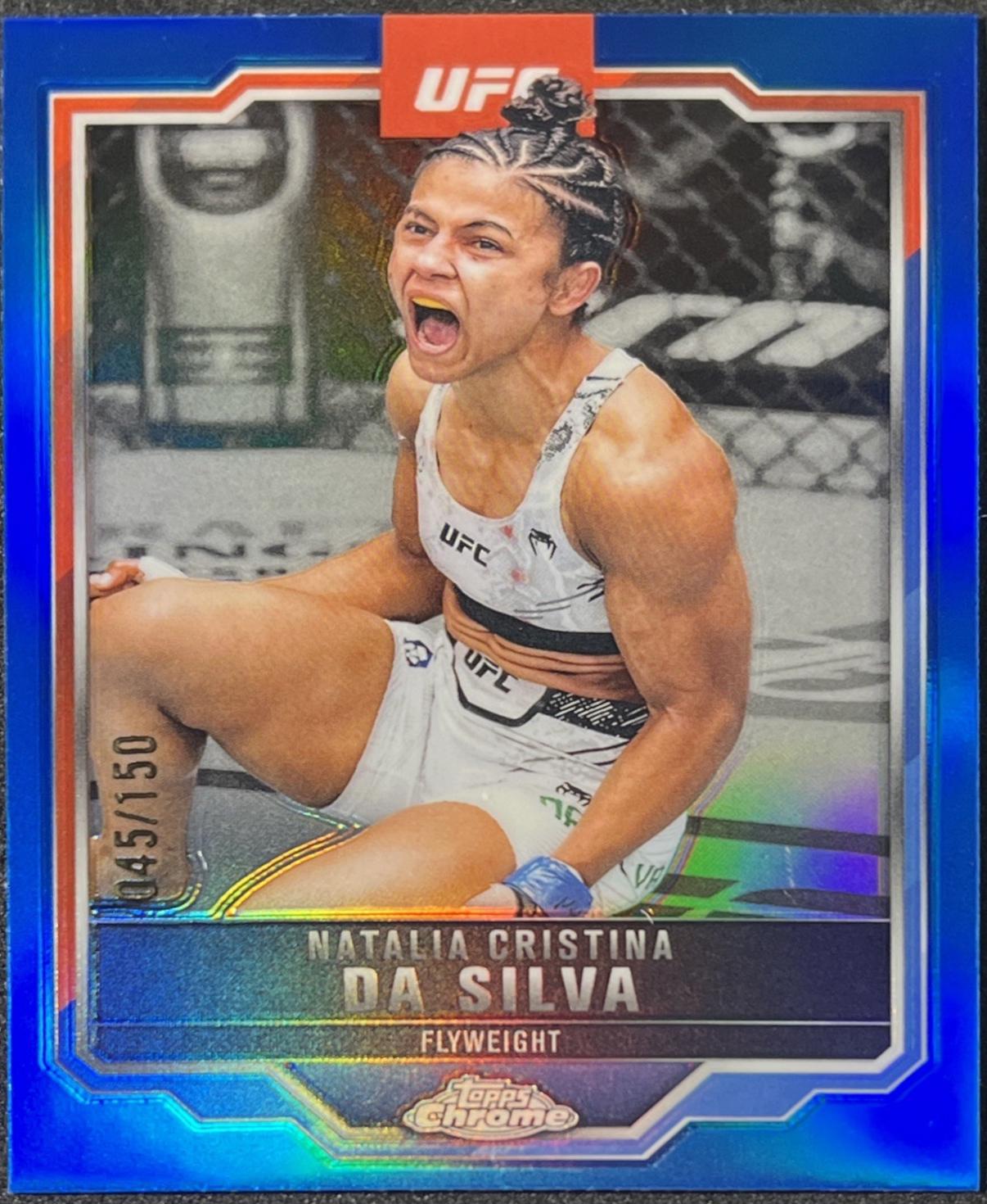 Natalia Silva 2025 Topps Chrome UFC Base #82 Blue Refractor
