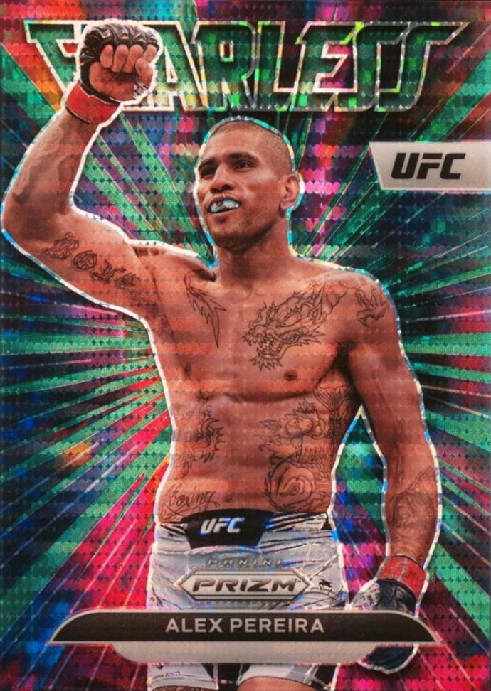 Alex Pereira 2023 Panini Prizm UFC Fearless #25 Green Pulsar