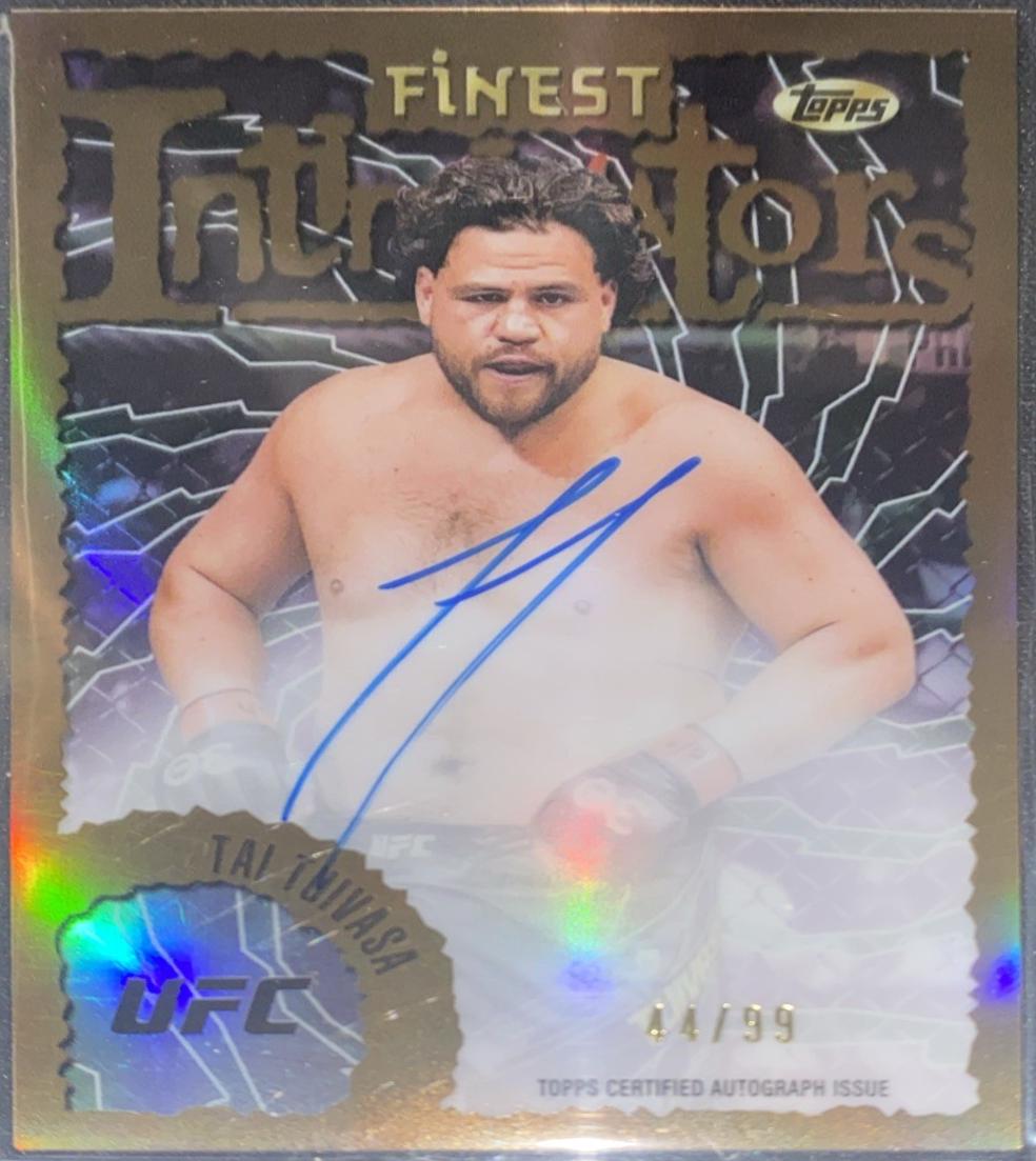 Tai Tuivasa 2024 Topps Finest UFC Intimidators Autographs #IA-TTA Gold Refractor