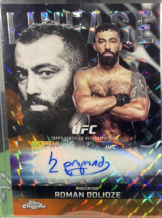 Roman Dolidze 2026 Topps Chrome UFC Chrome Lineage Autographs #CCA-RD Orange Geometric Refractor