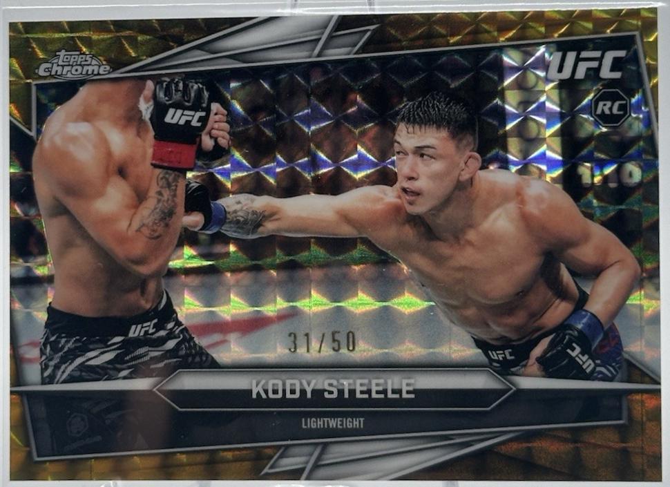 Kody Steele 2026 Topps Chrome UFC Base #143 Gold Geometric Refractor