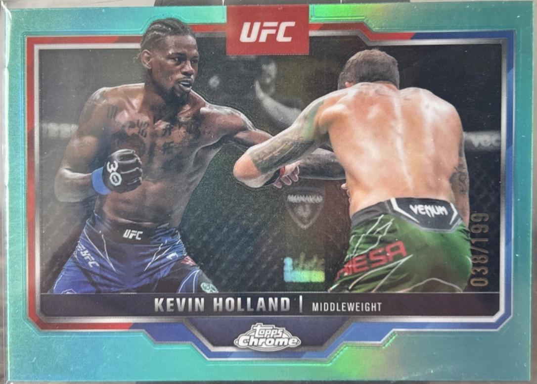 Kevin Holland 2025 Topps Chrome UFC Base #110 Aqua Refractor