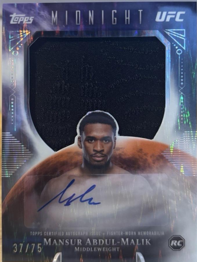 Mansur Abdul-Malik 2026 Topps Midnight UFC Rookie Relic Autographs #RRA-MA Dusk