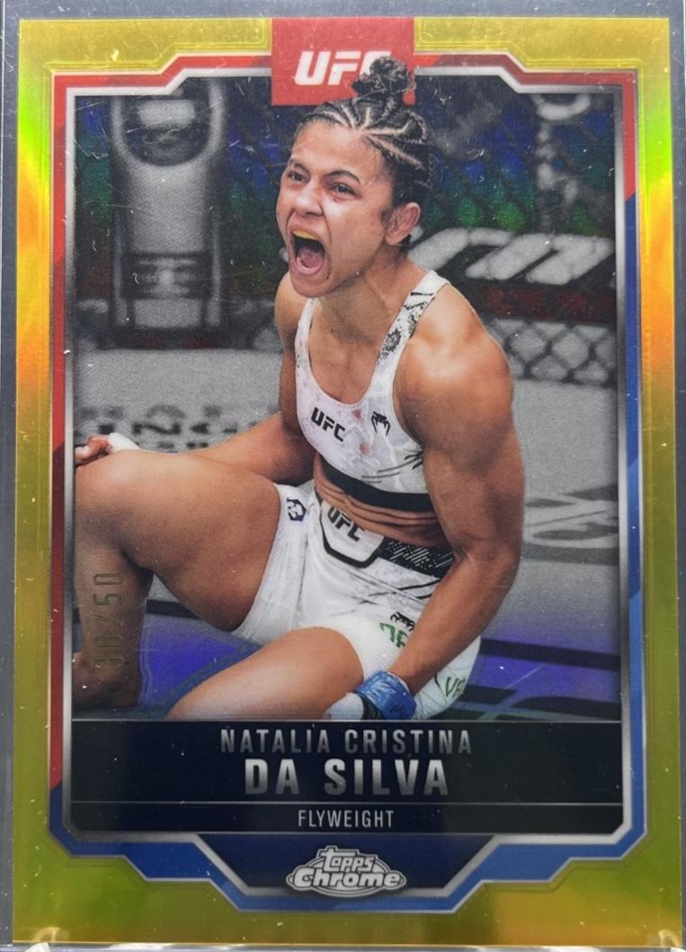 Natalia Silva 2025 Topps Chrome UFC Base #82 Gold Refractor