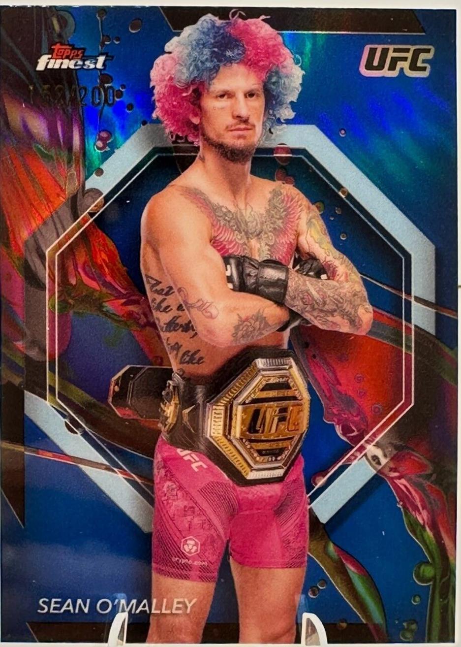 Sean O'Malley 2024 Topps Finest UFC Base Common #40 Blue Refractor
