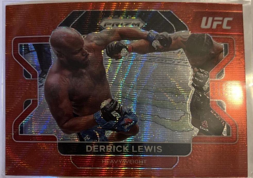 Derrick Lewis 2022 Panini Prizm UFC Base #1 Ruby Wave