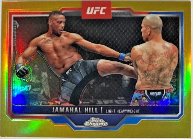 Jamahal Hill 2025 Topps Chrome UFC Base #170 Gold Refractor