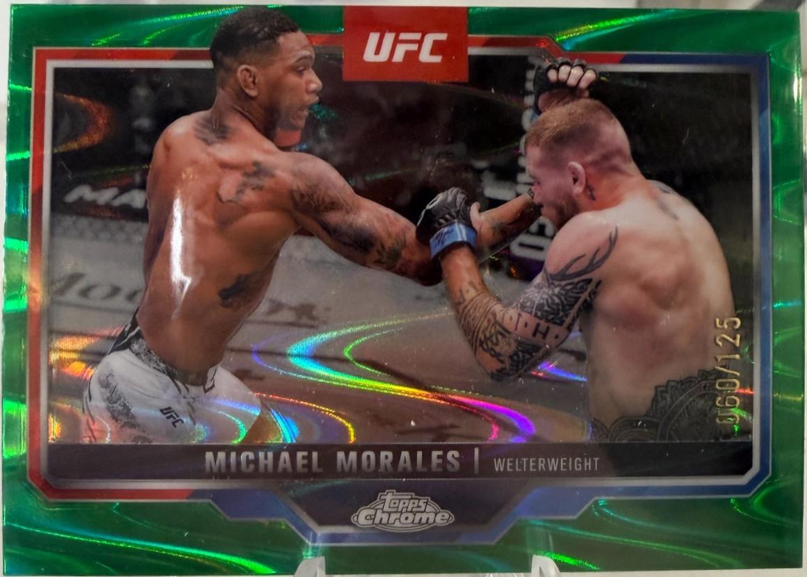 Michael Morales 2025 Topps Chrome UFC Base #127 Green Wave