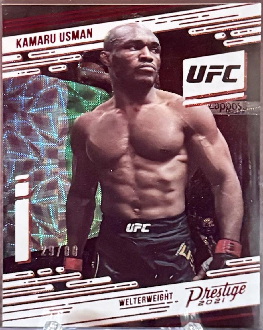 Kamaru Usman 2021 Panini Chronicles UFC Base Prestige #80 Red