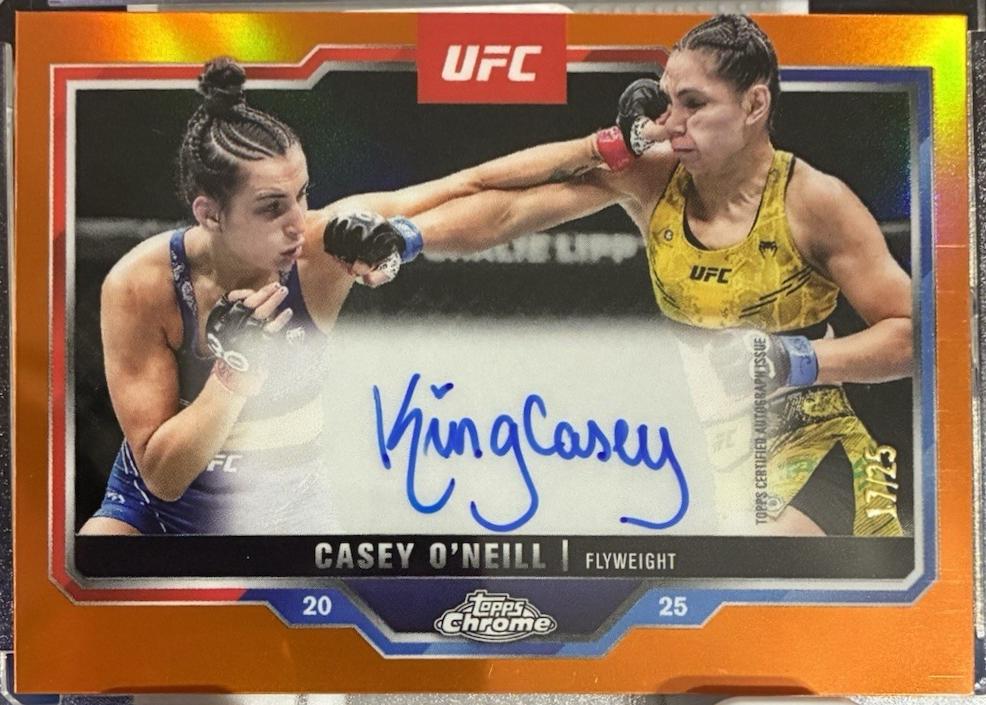 Casey O'Neill 2025 Topps Chrome Sapphire UFC Chrome Veteran Autographs Sapphire #CVA-CO Orange Sapphire