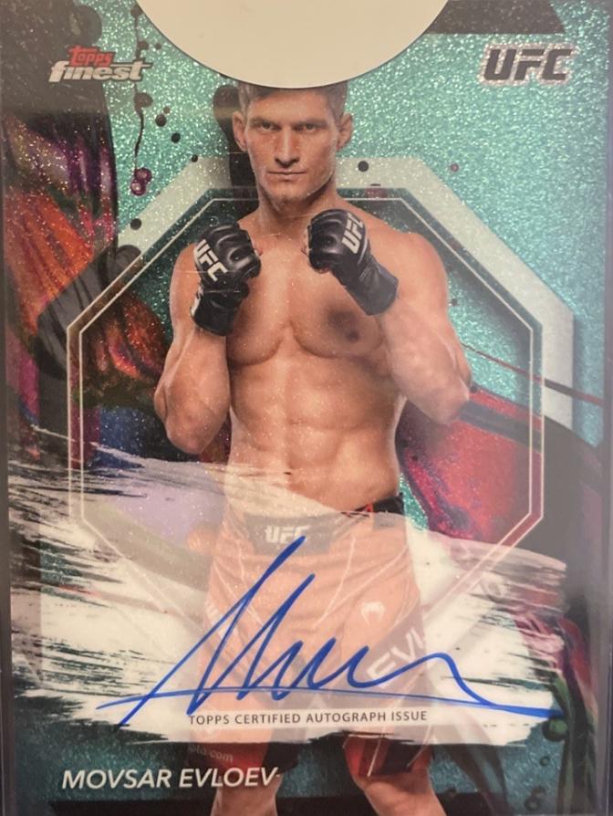 Movsar Evloev 2024 Topps Finest UFC Finest Autographs #FA-MEV Aqua Glitter Refractor