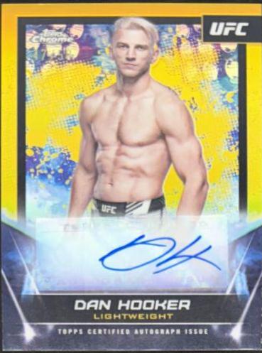 Dan Hooker 2024 Topps Chrome UFC UFC Signatures #FNA-DHO Gold Refractor
