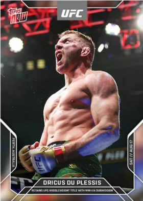 Dricus Du Plessis Topps Now UFC Base #18 Gold